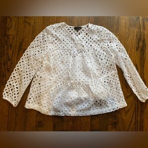 Jcrew j.crew eyelet blouse top spring summer shirt small NWT new with tags